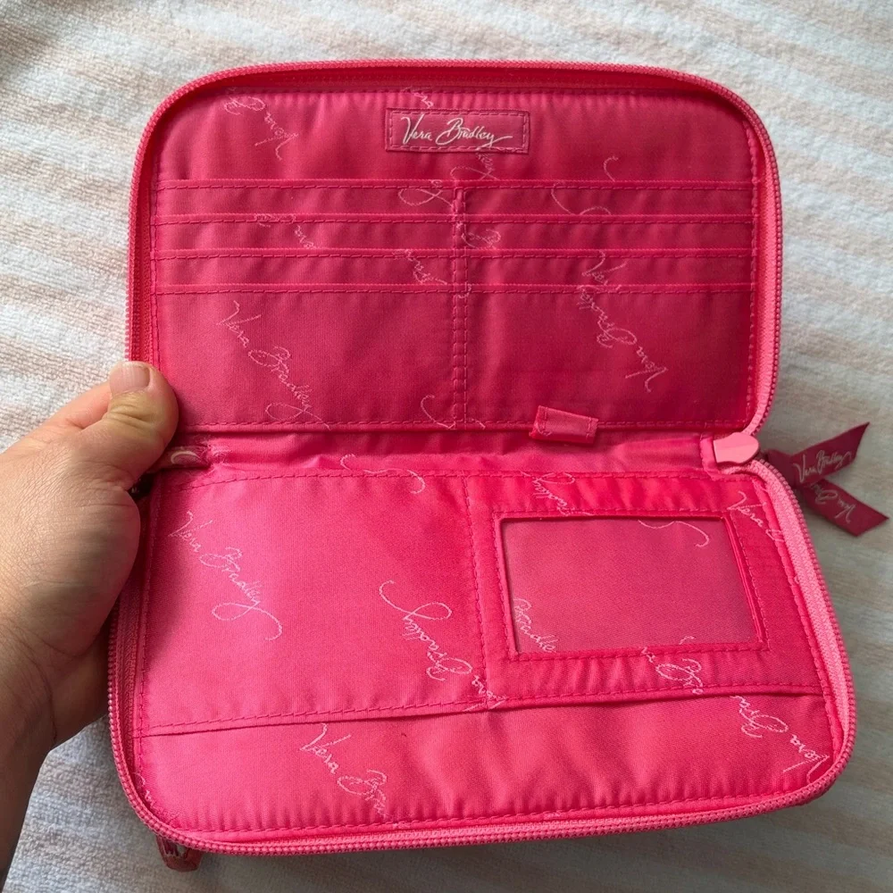 Vera Bradley Coral Pink Quilted Floral Wristlet Wallet - Picture 9 of 9